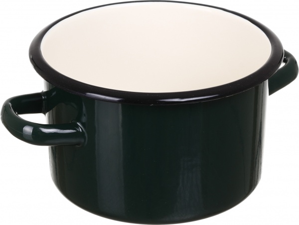 Кастрюля с крышкой 2 л зеленая 1610/4haki Idilia