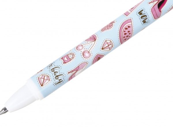 Ручка гелева напиши-зітри миле кошеня фіолетова 