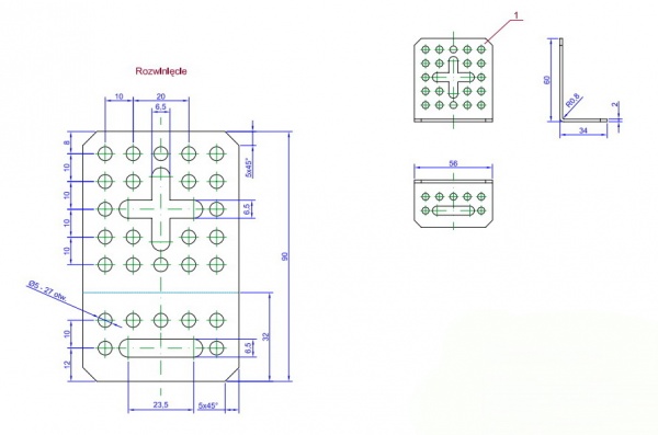 Кутник монтажний Domax L-подібний 60x34x56 мм 2 мм KRD5