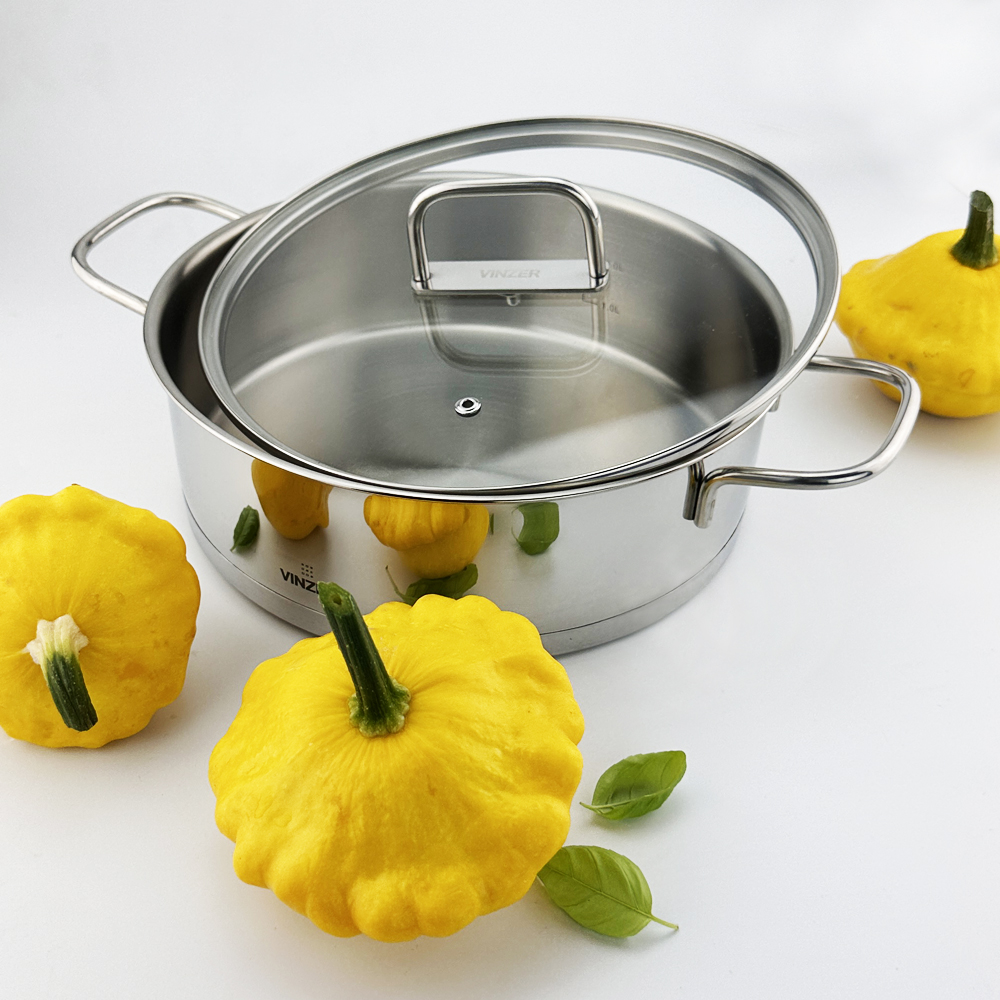 Сотейник с двумя ручками и крышкой Vinzer Glossy Line 3,2 л 50046