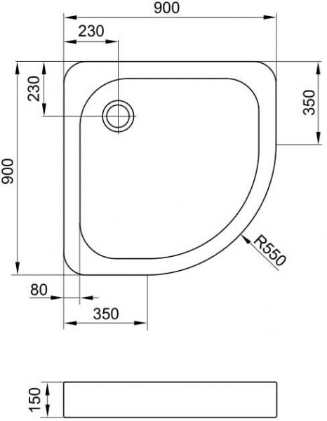 Піддон акриловий Eger Tisza 90x90 cм 599-021/2