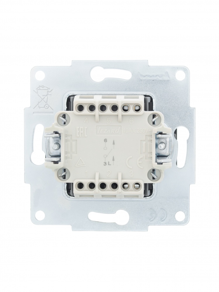 Вимикач одноклавішний Lezard Vesna без підсвітки антрацит 742-4288-100