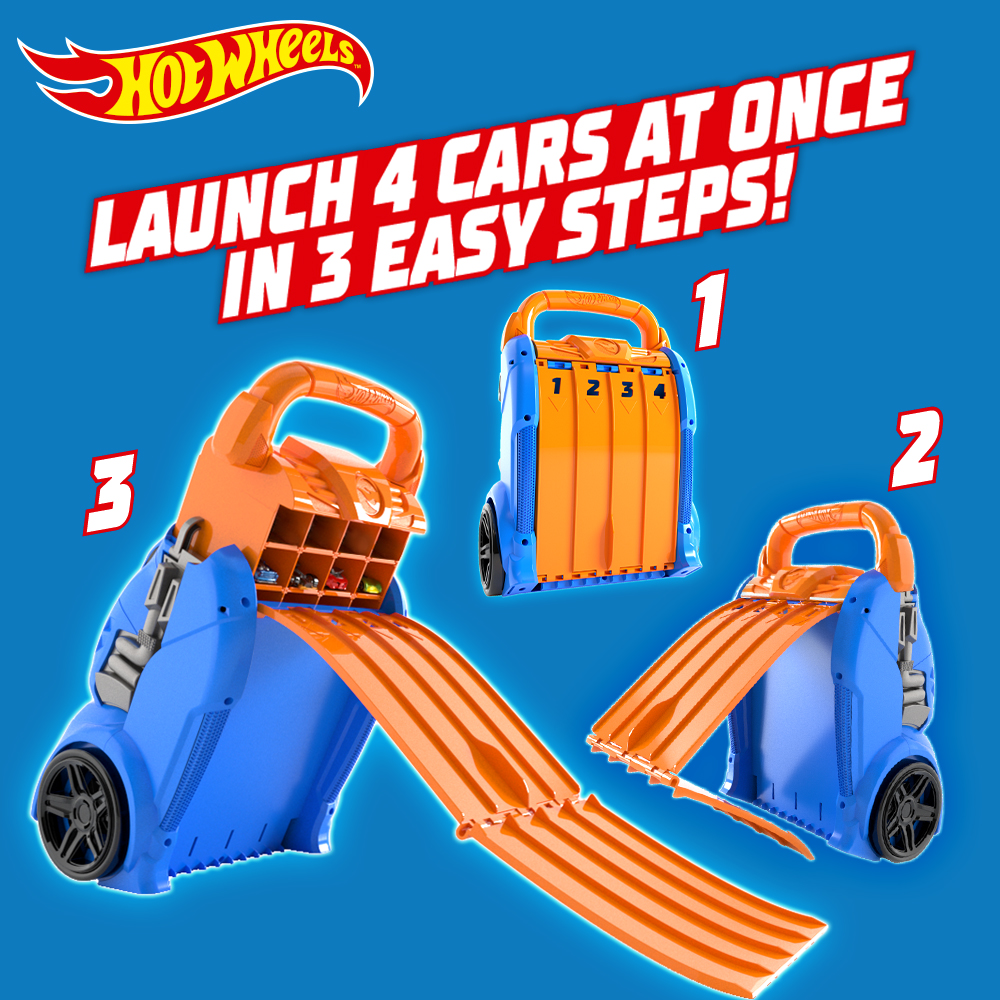 Контейнер Hot Wheels з 4 рівнобіжними доріжками HWCC14