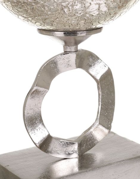 Ваза стеклянная серо-золотая 20x47 см PANACHE