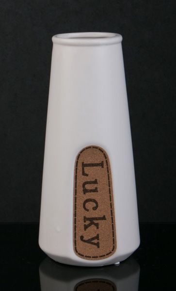 Ваза керамическая белая Lucky 12,5х27 см