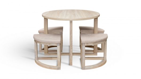 Комплект Gramma Сатурн стіл обідній + 4 стільці беж 