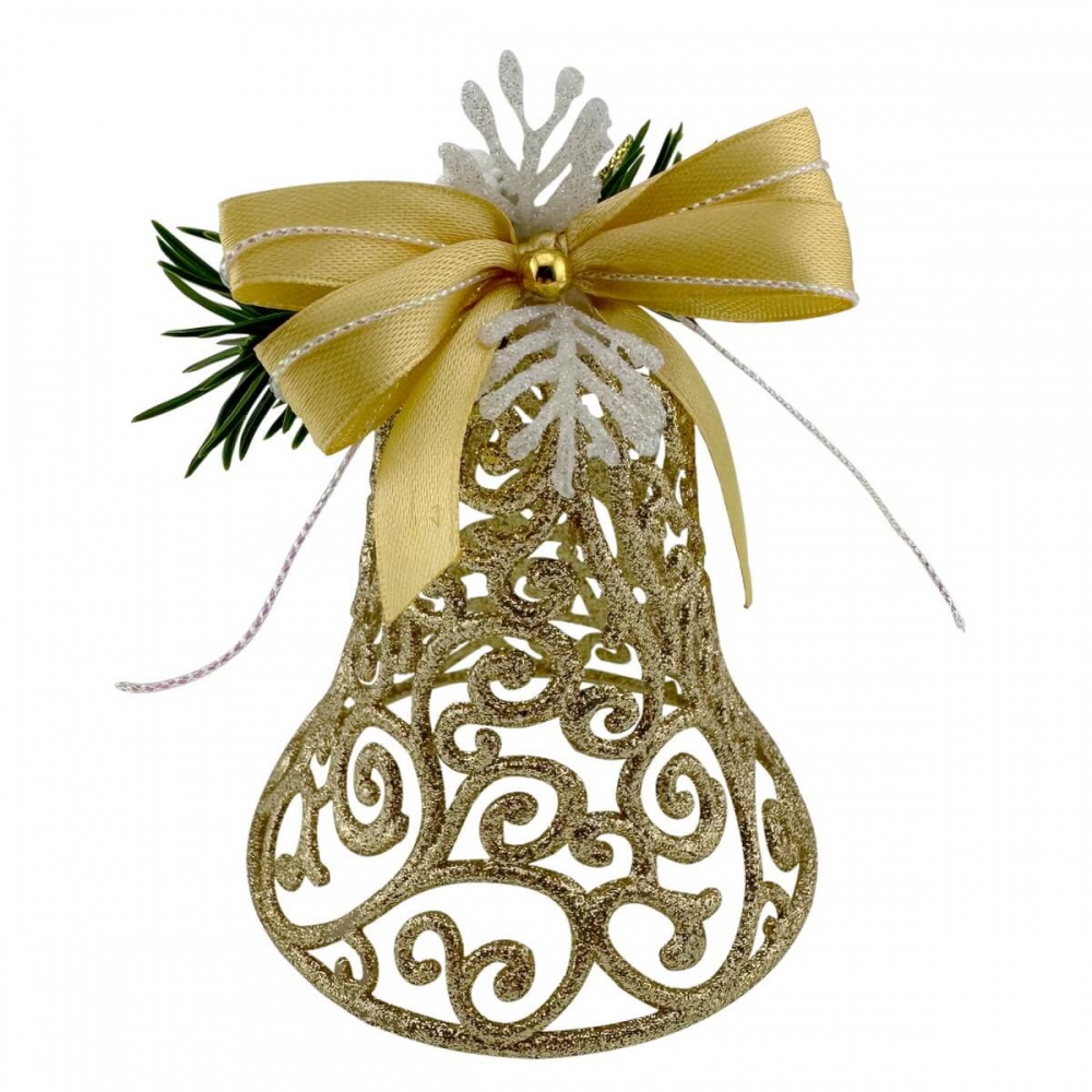 Декорация новогодняя MIS LT Колокольчик ажурный 10 см в ассортименте