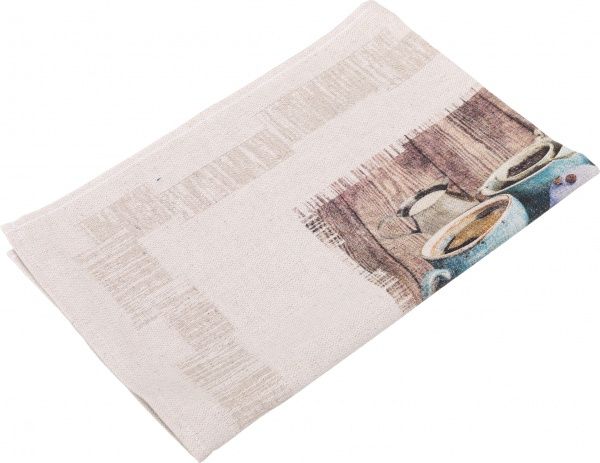 Полотенце французский завтрак чай 47x60 см Білоруський льон коричневый 