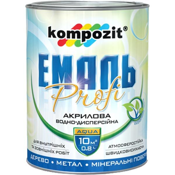 Эмаль Kompozit акриловая Profi красный глянец 0,3л