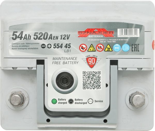 Акумулятор автомобільний SZNAJDER Silver Premium 6СТ- 54Aз 54А 12 B «+» праворуч