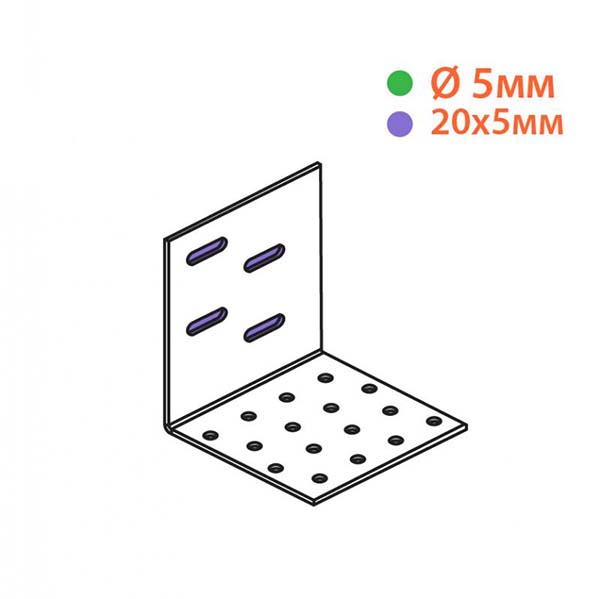 Кутник регульований рівносторонній 80x80x80 мм 1,8 мм