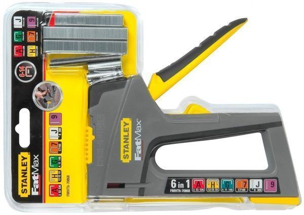 Степлер Stanley FMHT6-70868 FatMax 6 в 1, регулювання, 6-14 мм., тип 53+140, пластик, цвяхи, шпильки