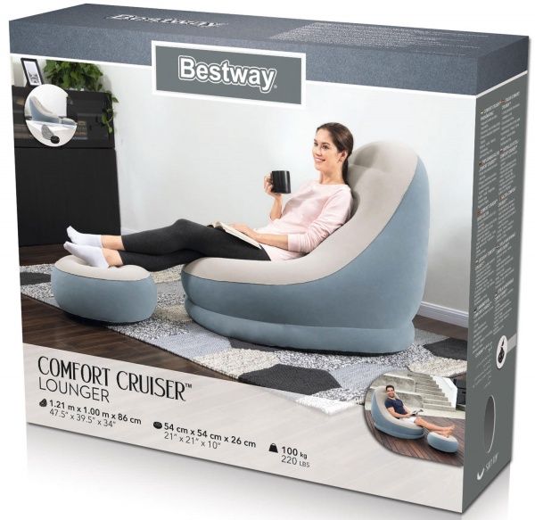 Крісло надувне Bestway Comfort cruiser 122х81 см в асортименті
