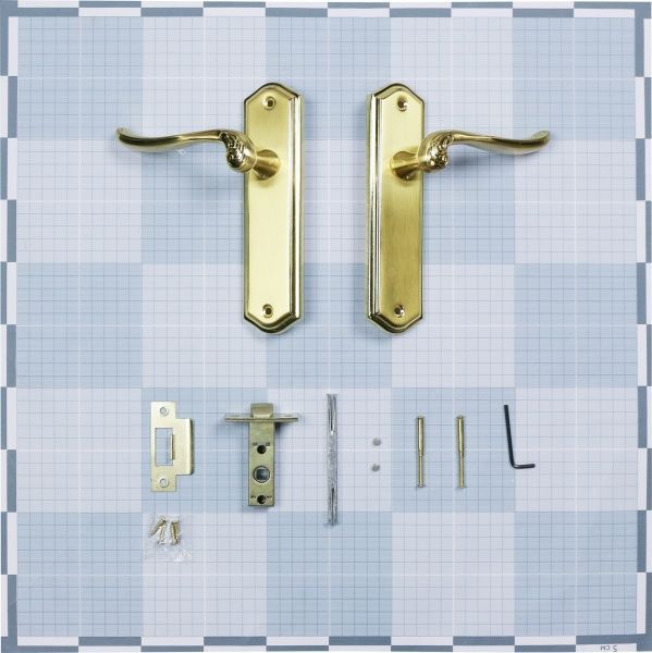 Защелка врезная с ручками RDA Monza матовая латунь