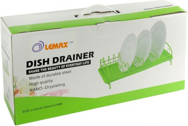 Сушарка для посуду настільна 42,5x19x10,7 см салатовий Lemax