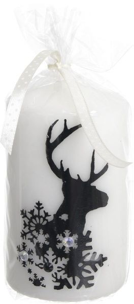 Свічка Циліндр трафаретна Олені (кристал) 70х120 Pako-If