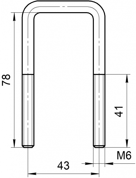 Хомут П-образный М6х43х78 1 1/4