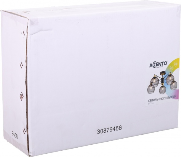 Светильник потолочный Accento lighting Sicilia 5x60 Вт E14 черный ALHu-KC11099-5 