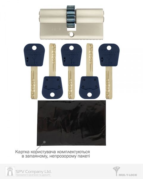 Цилиндр Mul-T-Lock INTEGRATOR 33x33 ключ-ключ 66 мм никель CGW