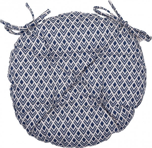 Подушка на стул Joy синий узор 40 см La Nuit