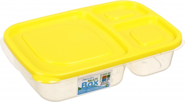 Ланч-бокс з кольоровою кришкою на 3 відділення №40 DIOMEDEA