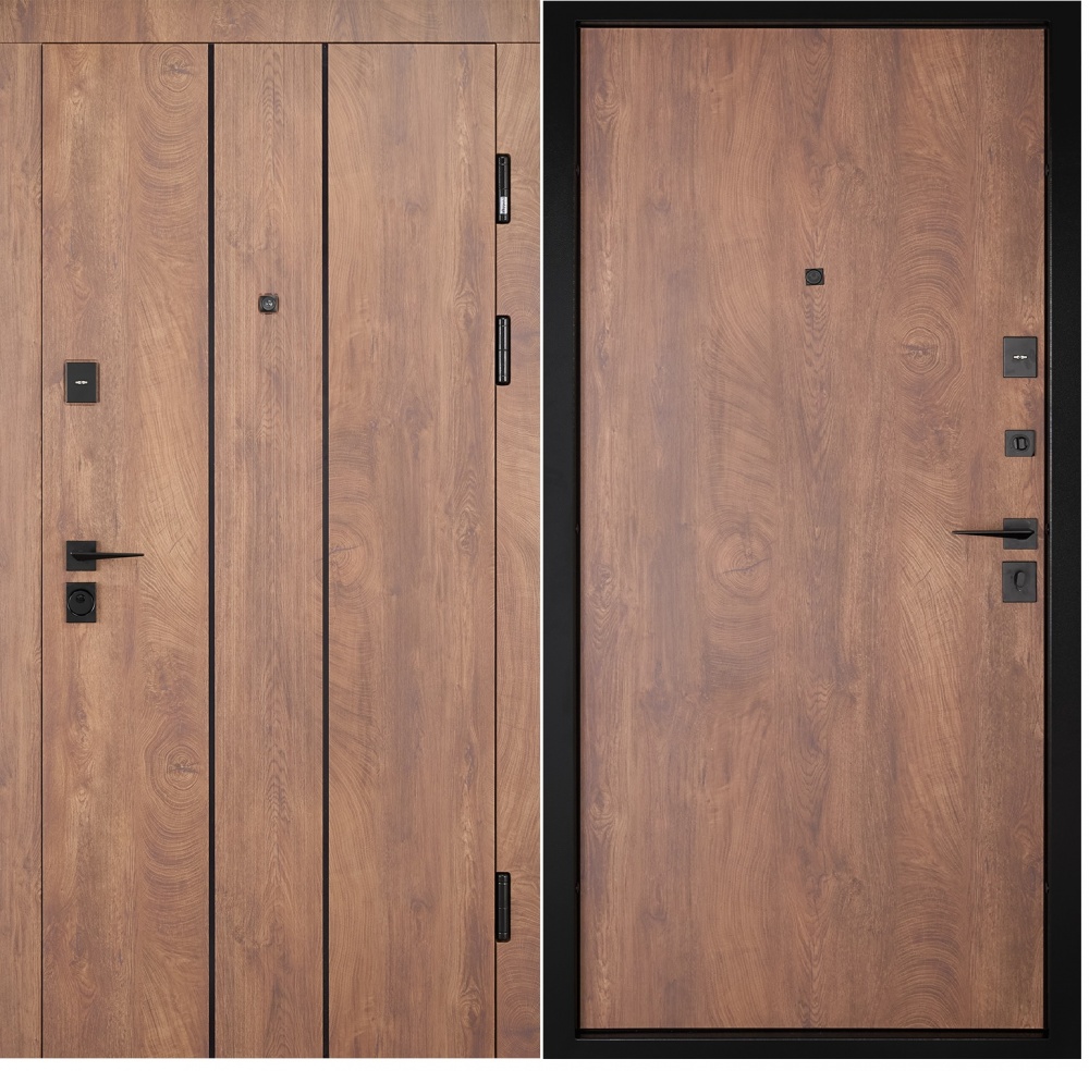 Дверь входная Abwehr КС (585+0) 086R (СДК)+ (СДК) спил дерева коньячный 2050х860 мм правая