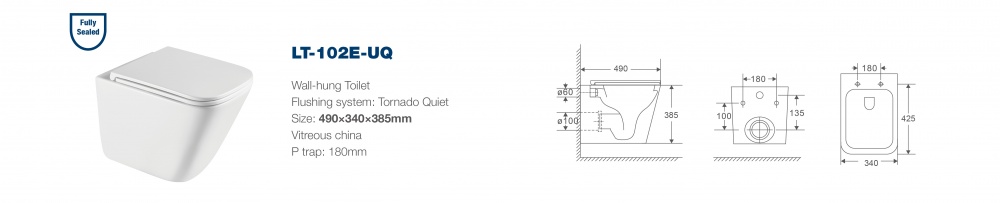 Унитаз подвесной Water House Urban Flow Edge tornado с сиденьем Duroplast soft-close