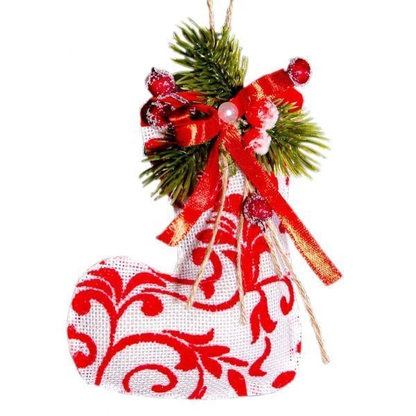 Подвеска декорированная MISLT Сапожок TOY6-11.2 10 см