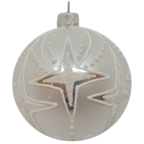 Шар новогодний d80 бел.6581 