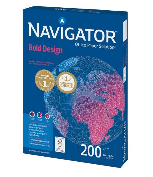 Бумага офисная Navigator A4 200 г/м Bold Design 