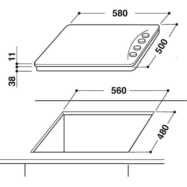 Варильна поверхня газова Indesit PAA642IX/IEE