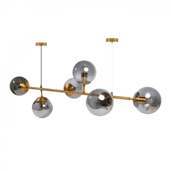 Светильник подвесной Светкомплект Grenade LL 150 6x40 Вт E27 черный/дымчатый 