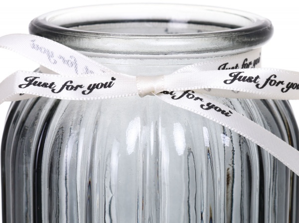 Ваза стеклянная серая Crystal Cindy 17,5 см YIWU