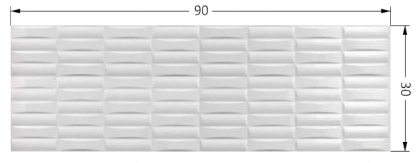 Плитка TABRIZ TILE Century White Relief 30x90 