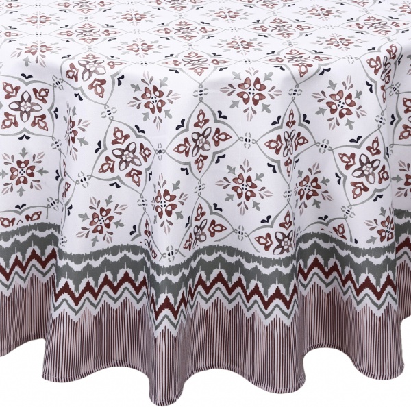 Скатерть Demetra d160 белый с рисунком Luna 