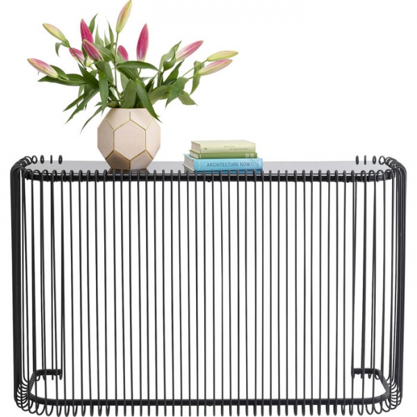 Стол декоративный KARE Design Wire Glass Black 88,5х142x42,5 см (86528) 