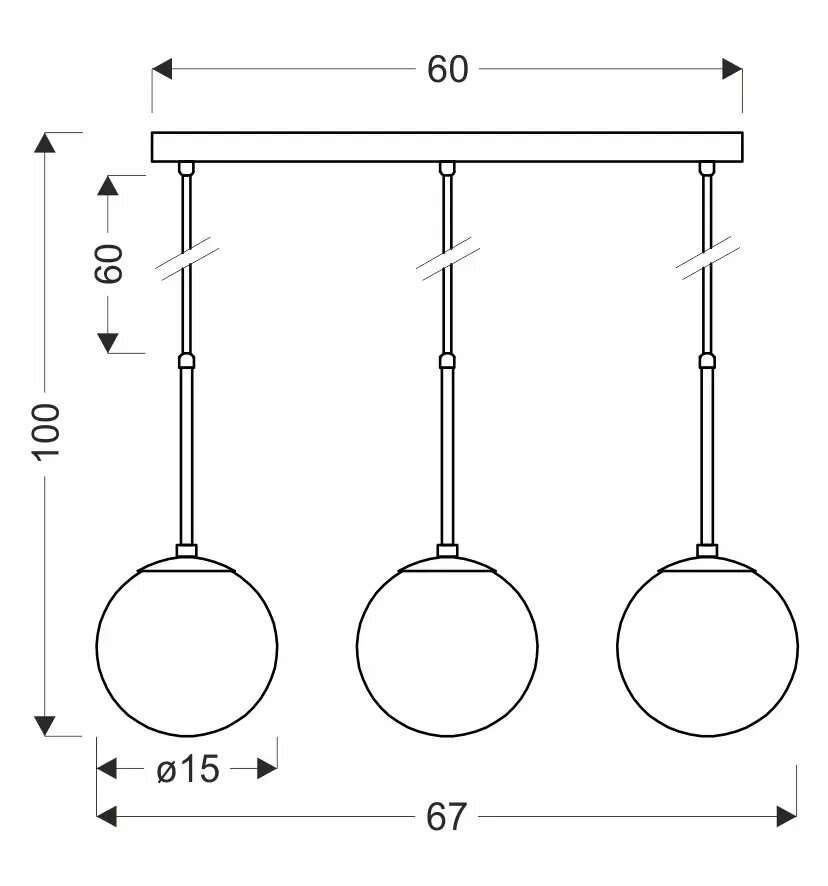 Люстра підвісна Candellux Pompei 3x40 Вт E27 чорний/білий 33-09609