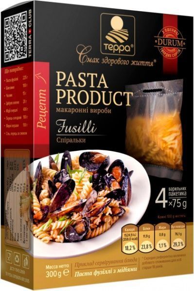 Макарони Терра Спіраль у варильному пакеті 300 г 