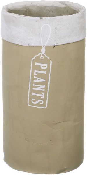 Ваза бетонная бежевая 13, 5х13,5х25,5 см