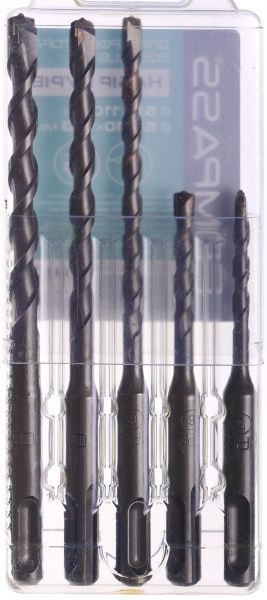 Набор буров Compass 5/6х110мм + 6/8/10х160 мм SDS-plus 5 шт.