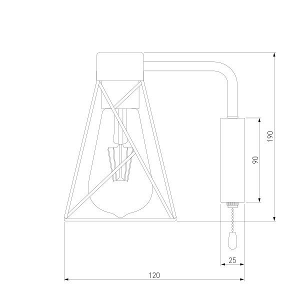 Бра Strotskis Trappola 1x60 Вт E27 черный 70107/1