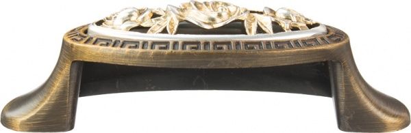 Меблева ручка DR 65 G4А/OSB 64 мм срібло з позолотою/стара бронза DC