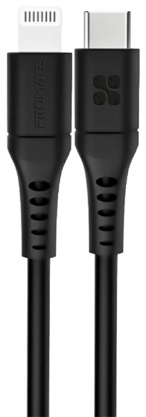 Кабель Promate PowerLink-120 USB-C to Lightning 3А 1,2 м чорний (powerlink-120.black) 
