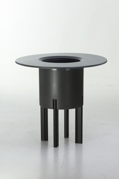 Горщик пластиковий Mondum Медітеранео 40x45x28 см (ніжки чорні) круглий 28 л сірий антрацит 