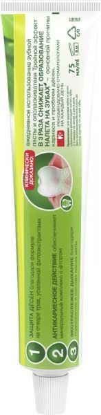 Зубная паста Лесной бальзам с экстрактами алоэ вера и белого чая на отваре трав 75 мл