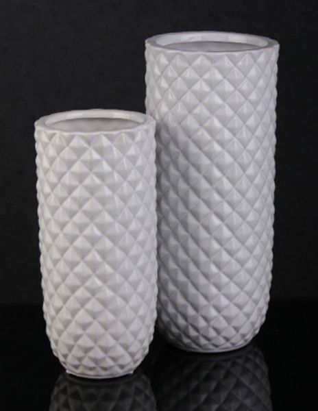 Ваза керамическая белая Cedar 12,5х12,5х29 см