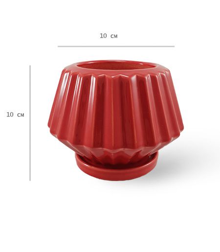 Горшок керамический Резон Стокротка фигурный 0,6 л красный (Р282чер) 