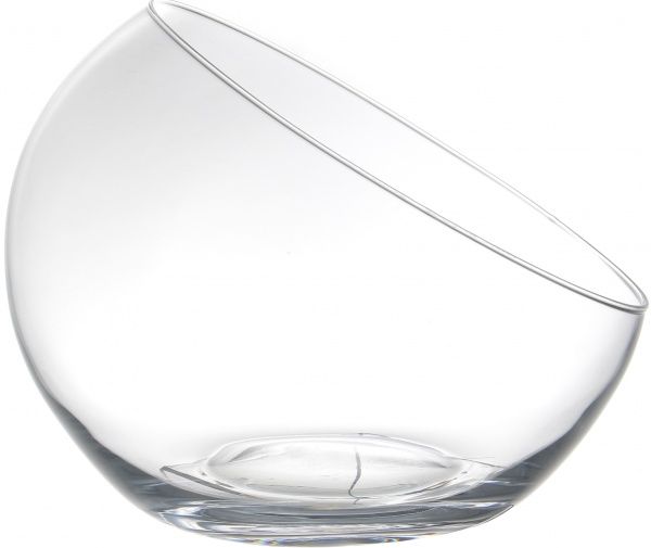 Ваза стеклянная прозрачная скошенный шар 24х20 см Теамо