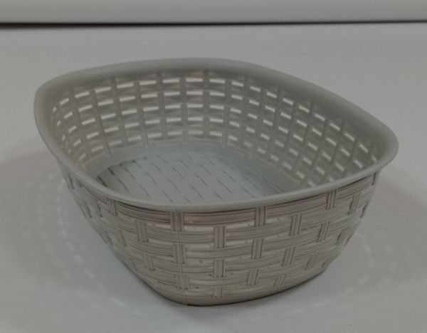 Кошик плетений 25,5x18,5x7,5 см сірий Plastic's Craft