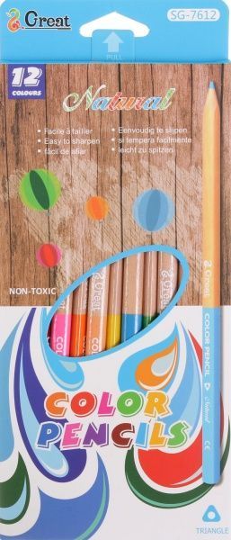 Карандаши цветные Nature голубой 12 шт.